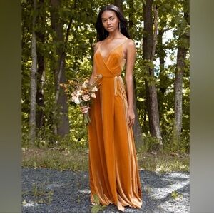 Jenny Yoo Andi Velvet Wrap Dress (bridesmaid, gown)